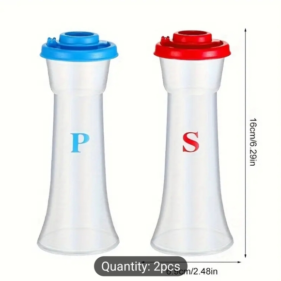 Salt & Pepper Shakers.  Large size.  Moisture Proof Plastic. - Picture 3 of 5